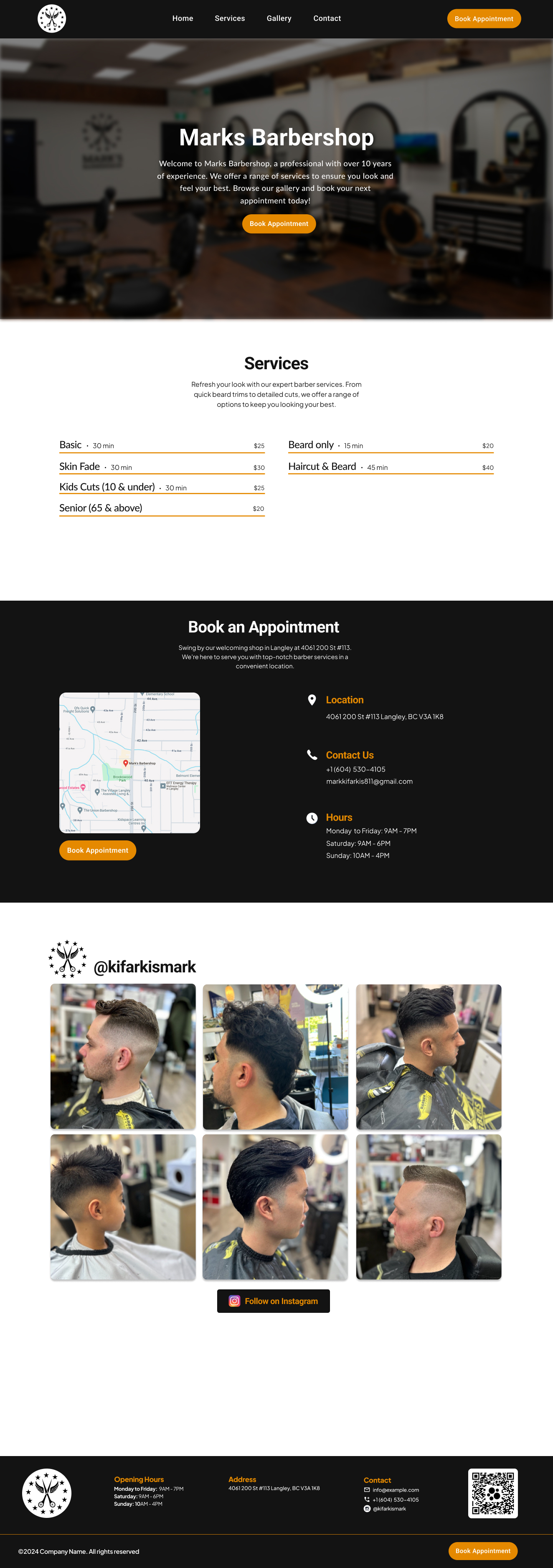 Mark's BarberShop Hi Fi Mockup